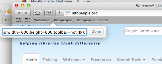 Adding a bookmarklet to Safari