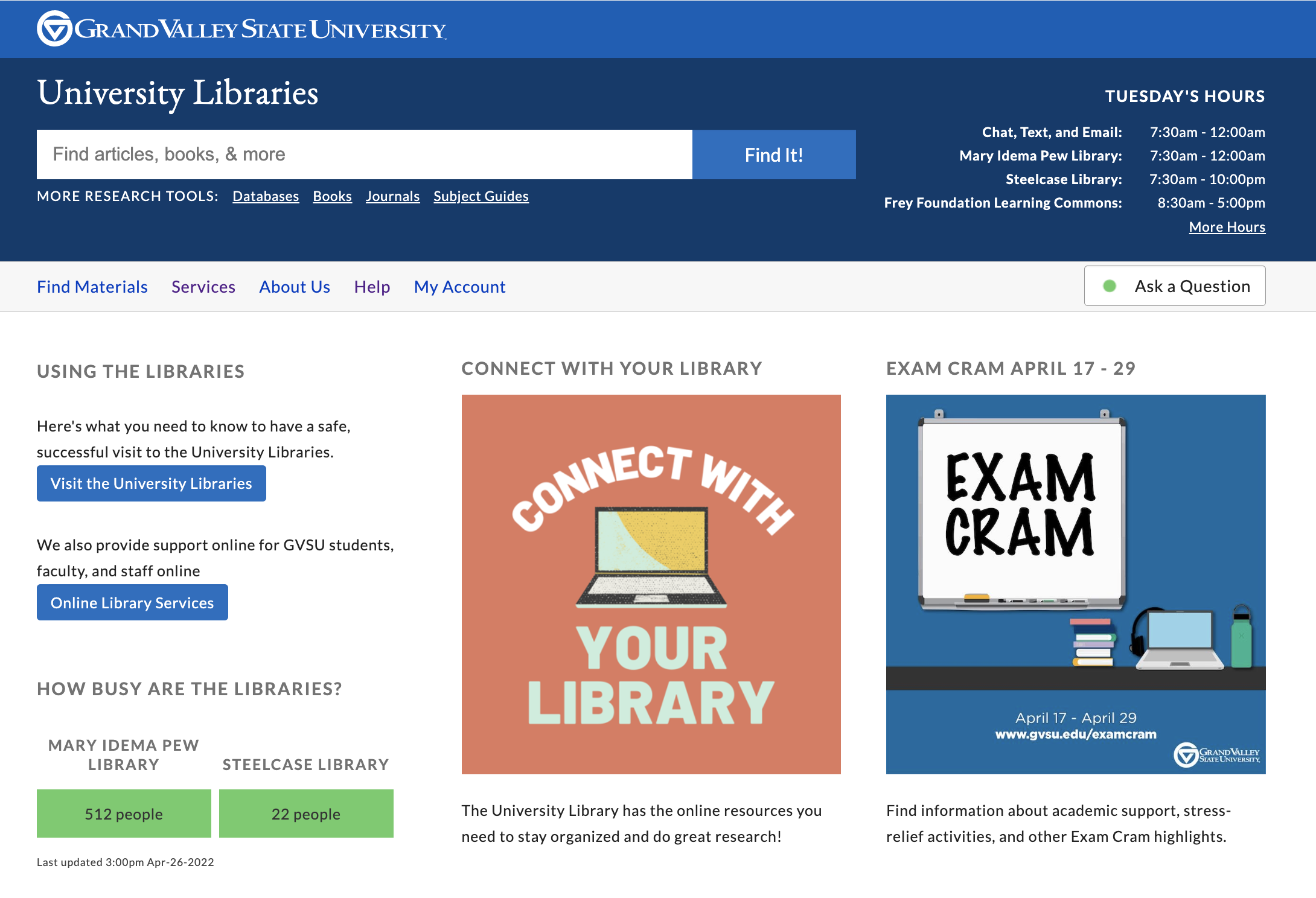 GVSU Library Homepage